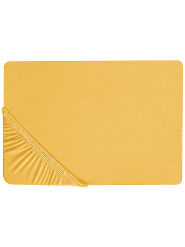 Beliani Bettlaken JANBU in Gelb - (W) 160 x (H) 30 x (L) 200 cm