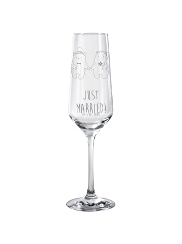 Mr. & Mrs. Panda Sektglas Bär Heirat mit Spruch in Transparent