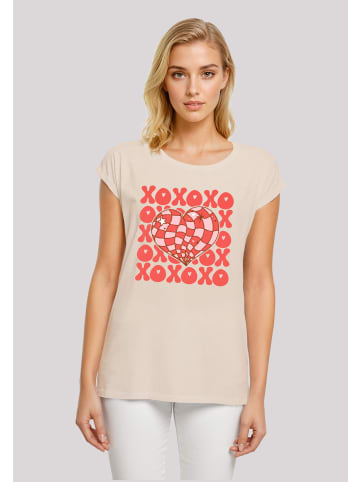 F4NT4STIC Extended Shoulder T-Shirt XOXO Herz Love in Whitesand