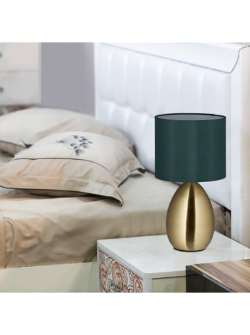 relaxdays Nachttischlampe Touch in Messing - (H)33,5 cm