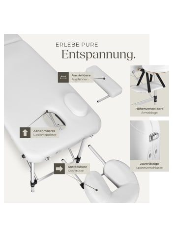 tectake 2 Zonen Massageliege  205 x 95 x 89 cm, weiß