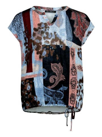 Betty Barclay Blusenshirt mit Tunnelzug in Blau/Rot
