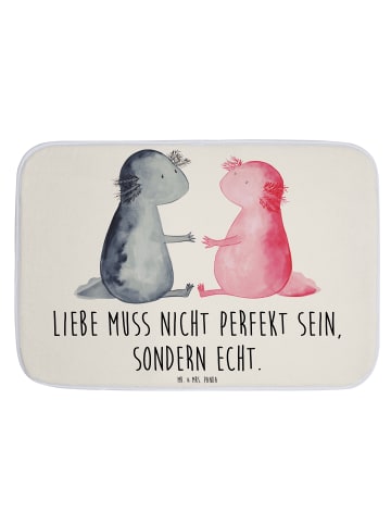 Mr. & Mrs. Panda Badvorleger Axolotl Liebe mit Spruch in Weiß