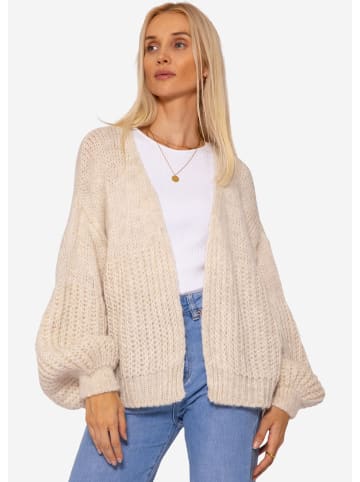 SASSYCLASSY Oversize Strick-Cardigan in Hellbeige