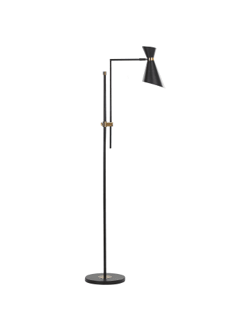 Stehleuchte MELAWI in Schwarz/Gold - (W) 57 x (H) 155 x (L) 30 cm