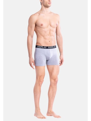 Replay Replay Trunk BOXER Style 01/C Basic Cuff Logo im 3er Pack in Black Grey White