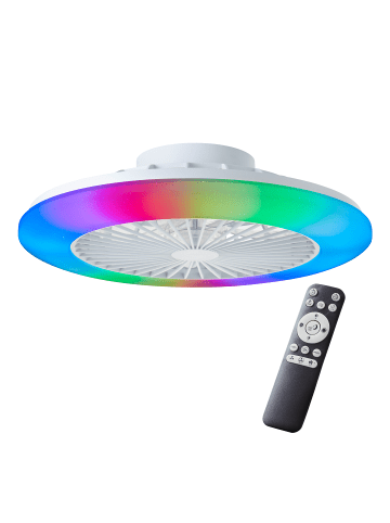 Brilliant LED-Deckenlampe mit Ventilator – Dimmbar, RGB & CCT Lichtsteuerung