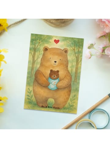 Mr. & Mrs. Panda Postkarte Bär Baby Design ohne Spruch in Weiß