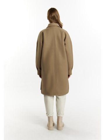 DreiMaster Vintage Damen Übergangsmantel In Wolloptik in Grau Beige