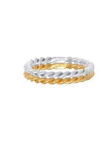 Elli Ring 925 Sterling Silber Ring Set, Bi Color_Tri Color, Twisted in Silber