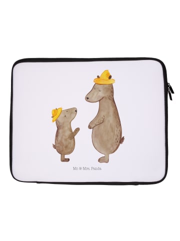 Mr. & Mrs. Panda Notebook Tasche Bären mit Hut ohne Spruch in Weiß