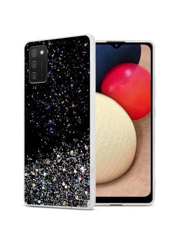 cadorabo Hülle für Samsung Galaxy A02s Glitter in Schwarz mit Glitter