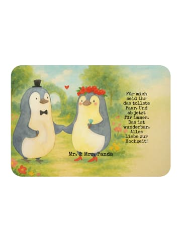 Mr. & Mrs. Panda Magnet Hochzeit Pinguin Design mit Spruch in Weiß