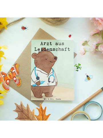 Mr. & Mrs. Panda Grußkarte Arzt Leidenschaft Design mit Spruch in Weiß