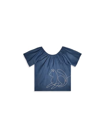 Denokids Set Set Denim Look Silver Cat in dunkelblau