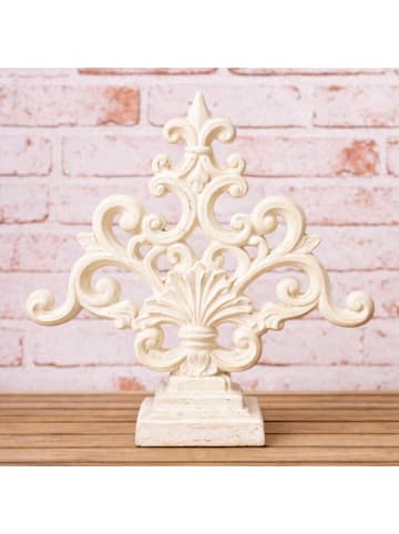 AltoBelli Deko Objekt ELBA Zement Antik Creme Weiß Patina 41x19 cm