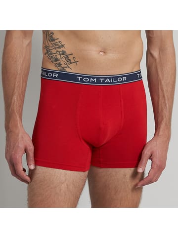 Tom Tailor Boxershorts 6er Pack in Navy / Grau / Rot / Schwarz