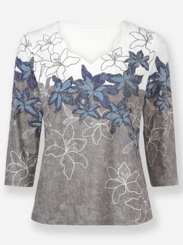 WITT WEIDEN Shirt in royalblau-schwarz-bedruckt