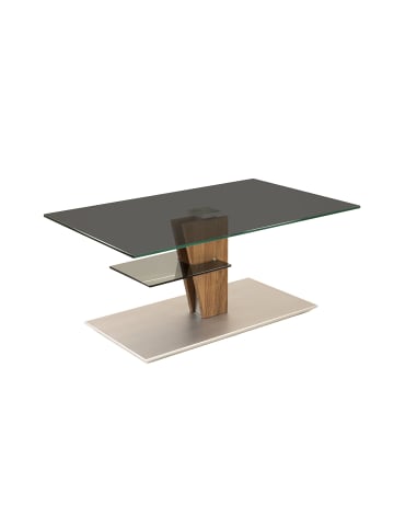 58 aufm Kessel WOHNZIMMERTISCH Catrin 100x60x47 höhenverstellbar Wildeiche/Parsolglas