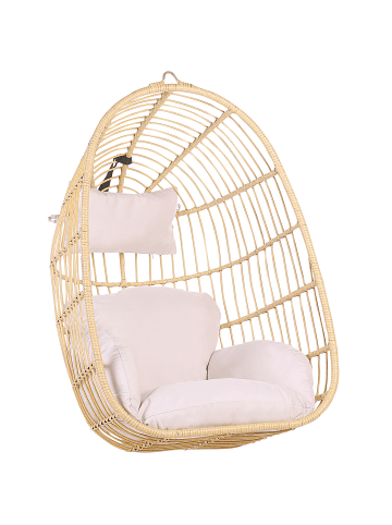 Beliani 3-tlg Hängesessel CASOLI in Braun/Beige
