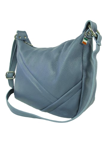 Florence Florence Schultertasche Leder taubenblau ca. 35cm