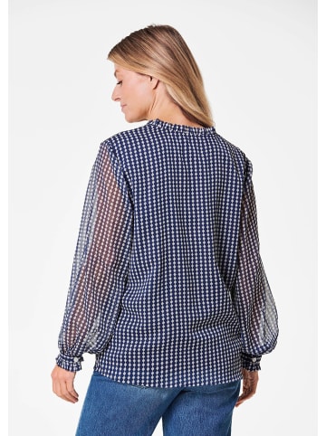 GOLDNER Bluse Bluse in marine / weiß / gemustert