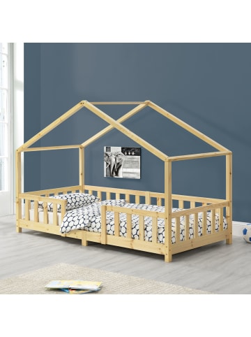 en.casa Kinderbett Treviolo in Beige (L)200cm (B)90cm