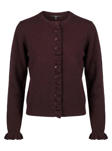Zero  Strick-Cardigan mit Rüschen in Dark Brown Melange