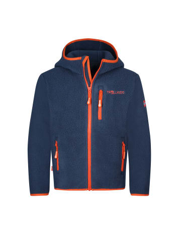 Trollkids Fleecejacke "Mandal" in Mystik Blau/Dunkelorange