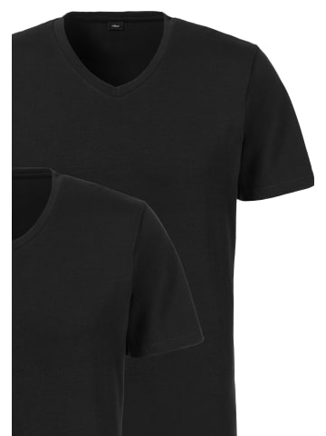 s.Oliver Unterhemd / Shirt Kurzarm Basic in Schwarz
