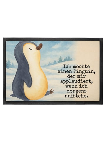 Mr. & Mrs. Panda Schmutzfangmatte Pinguin mHerzieren Design mit... in Weiß