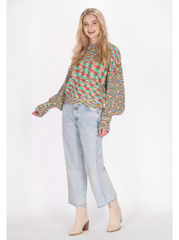 IZIA Damen Pullover in Grün Mehrfarbig