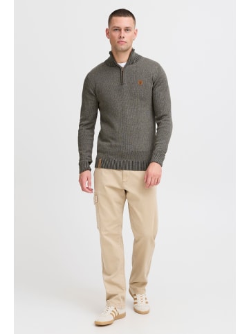 INDICODE Troyer IDNathen 35-098MM Strickpulli mit Reißverschluss am Kragen in Grau