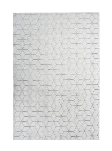 Kayoom Hochflor Teppich Vivica 125 in weiß - anthrazit - rechteckig