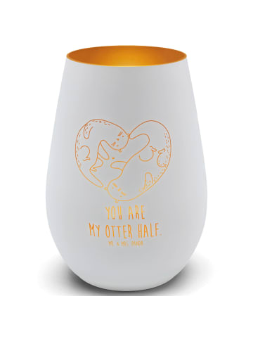 Mr. & Mrs. Panda deko licht Otter Herz mit Spruch in Weiß