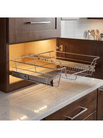 Home Nature Wohnkonzept Teleskopschublade mit Schienen in Silber
