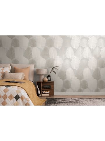 A.S. Création Tapete Palm Serenity in Silbergrau