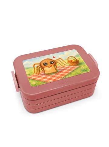 Mr. & Mrs. Panda Brotdose Spinne Agathe Sandwich Design ohne Spruch in Rot Pastell