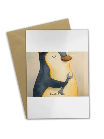 Mr. & Mrs. Panda Klappkarte Wenn Papa es nicht reparieren kann, ... in Weiß