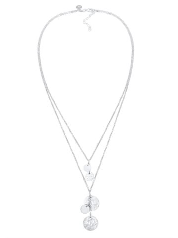 Elli Halskette 925 Sterling Silber Plättchen, Geo in Silber