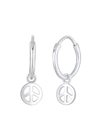 Elli Ohrringe 925 Sterling Silber Peace-Zeichen in Silber