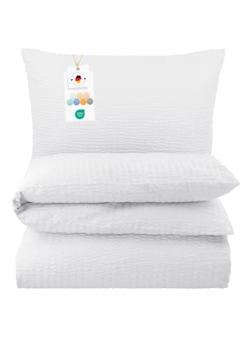 Carpe Sonno Seersucker Bettwäsche in Weiß