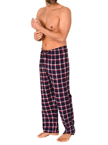 NORMANN Flanell Schlafanzug Pyjama Hose Karo - 76575 in rot