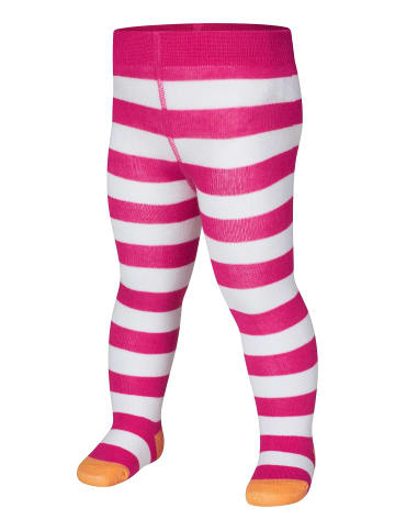 Playshoes Strumpfhose Blockringel pink in Pink/weiß