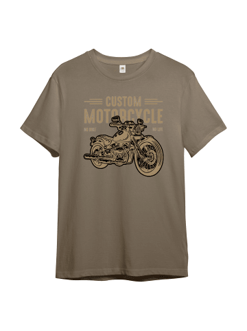PAULGOS Herren T-Shirt, No Bike No Life in Sand