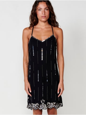 KOROSHI Sommerkleid mit hohem ausschnitt. in SCHWARZ