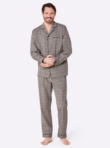 WITT WEIDEN Pyjama in beige-marine-kariert
