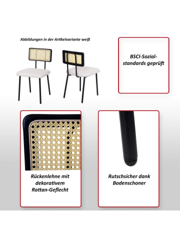 MCW 6er-Set Esszimmerstuhl K88, Stoff/Textil schwarz