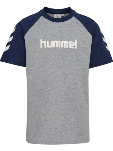 Hummel T-Shirt Hmljr Logo Jungen in GREY MELANGE/DRESS BLUES