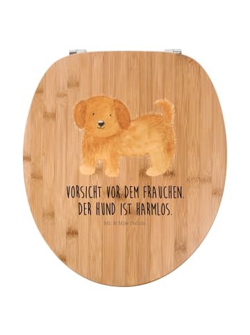 Mr. & Mrs. Panda Toilettensitz Hund Flauschig mit Spruch in Braun